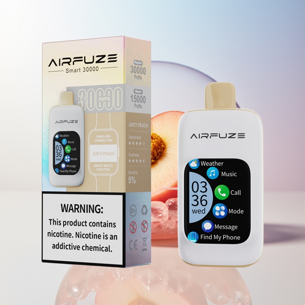 Wholesale Croatia AirFuze Smart 30000 Puffs Juicy Peach (Sočna Breskva) 5 Nicotine 900mAh Type-C 201\\TFT